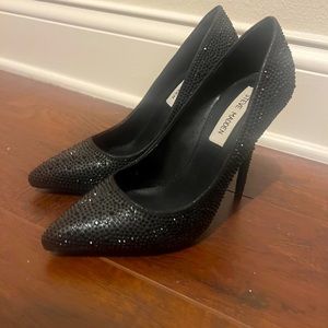 NEVER WORN Steve Madden Black Rhinestone Encrusted Stilettos